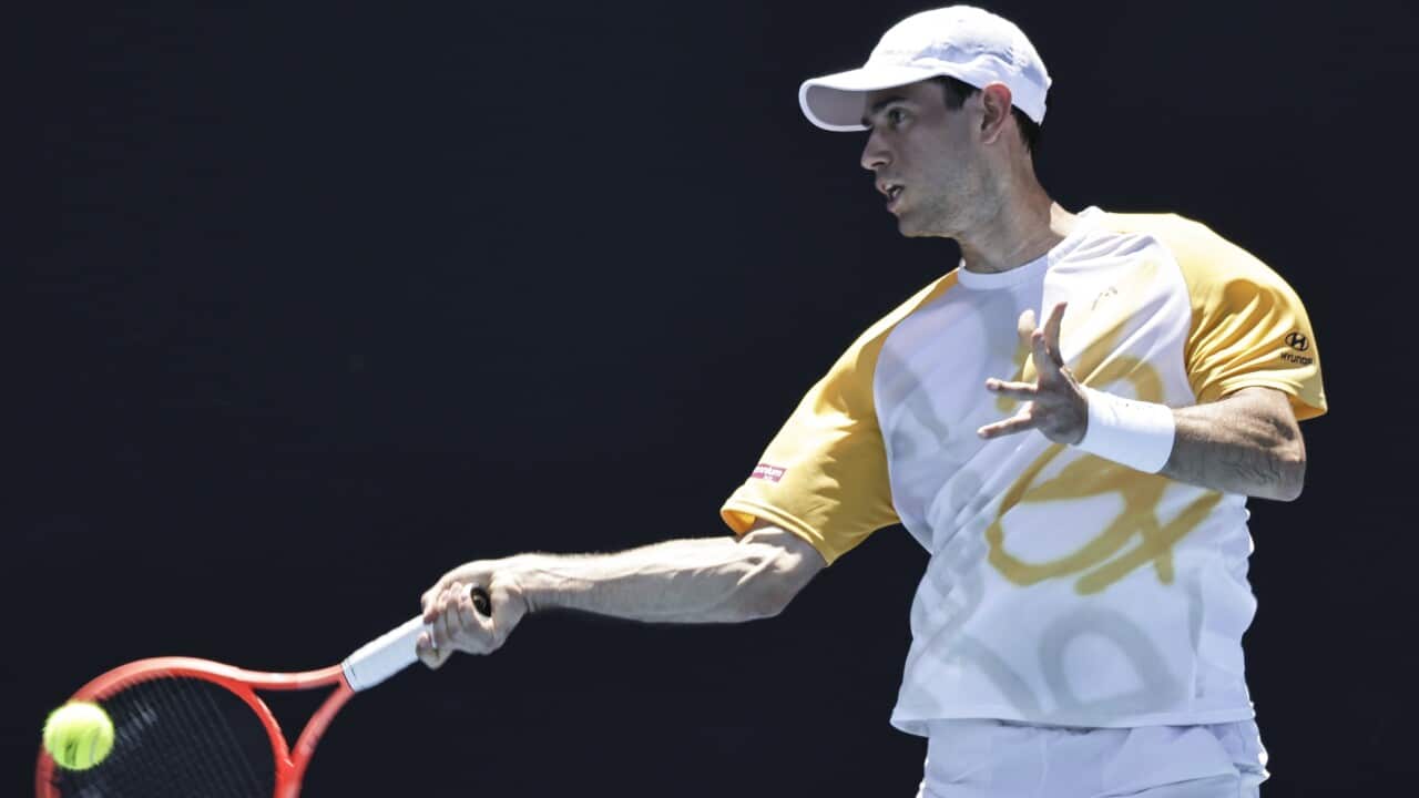 Nuno Borges derrota o francês Alexandre Muller em Melbourne, no Australian Open 2025 | EPA/ROLEX DELA PENA