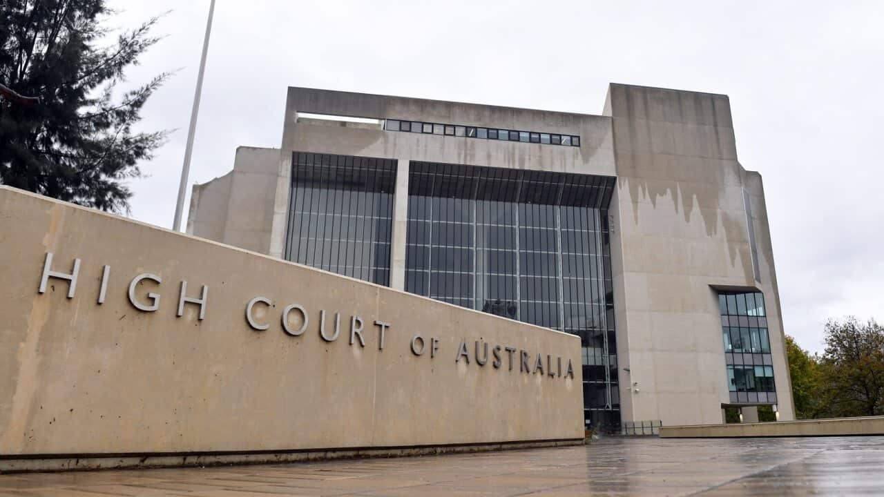 View of the High Court of Australia in Canberra, Friday, April 8, 2022. (AAP Image/Mick Tsikas) NO ARCHIVING