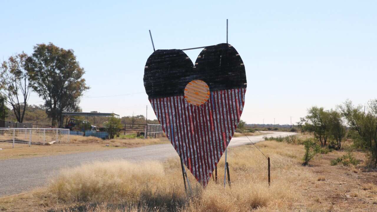 Brewarrina Aboriginal Flag Love heart