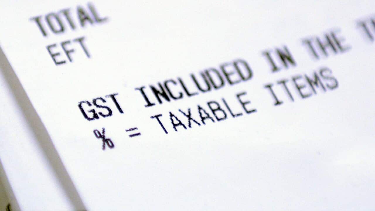 A GST component printed on a receipt