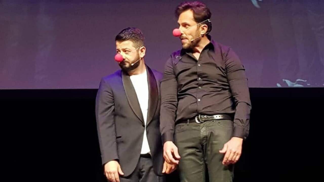 Russian comedians A.Revva and M.Galustyan