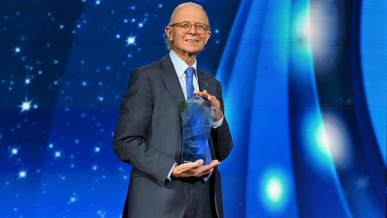 Senior Australian of the Year Henry Brodaty after the 2026 Australian of the Year Awards at the National Arboretum in Canberra