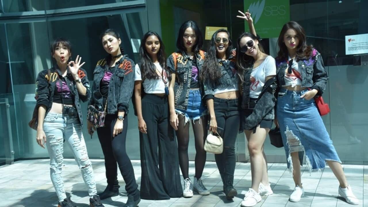 The exuberant stars of 7 Angeles visited SBS Melbourne in March this year - (Sri Dean).