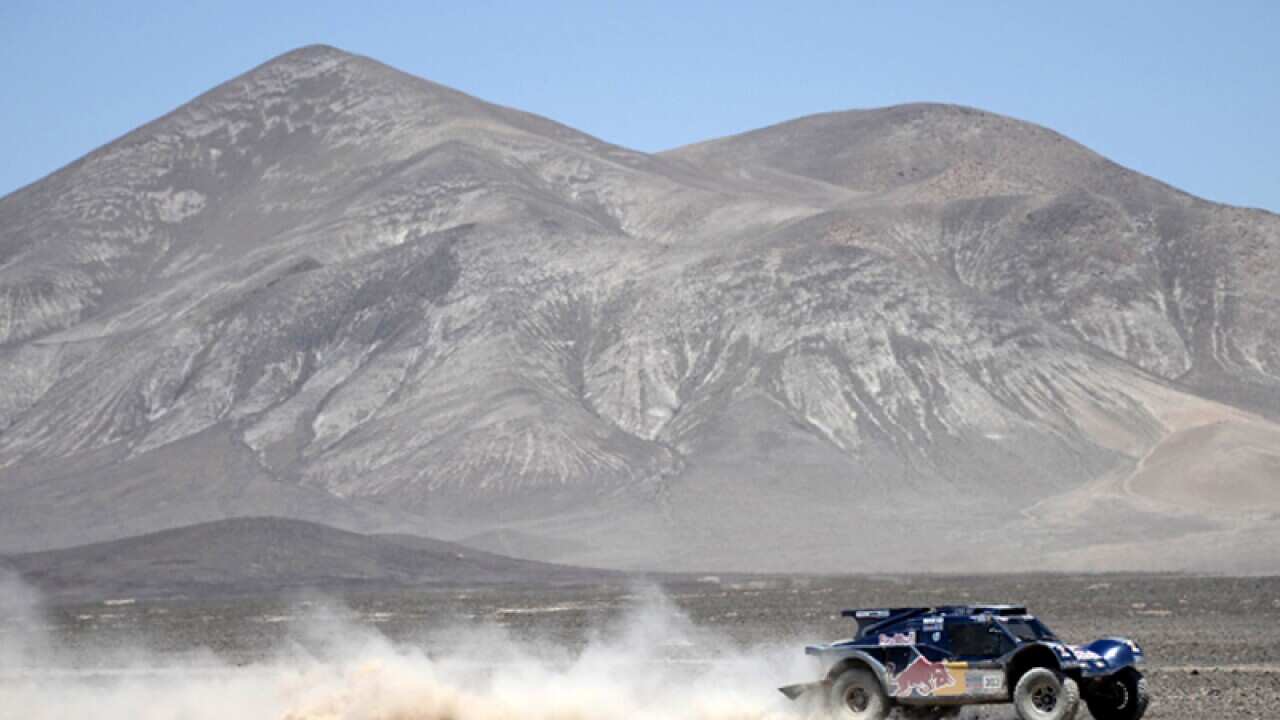 Nasser Al-Attiyah competes in the eighth stage of the Dakar Rally