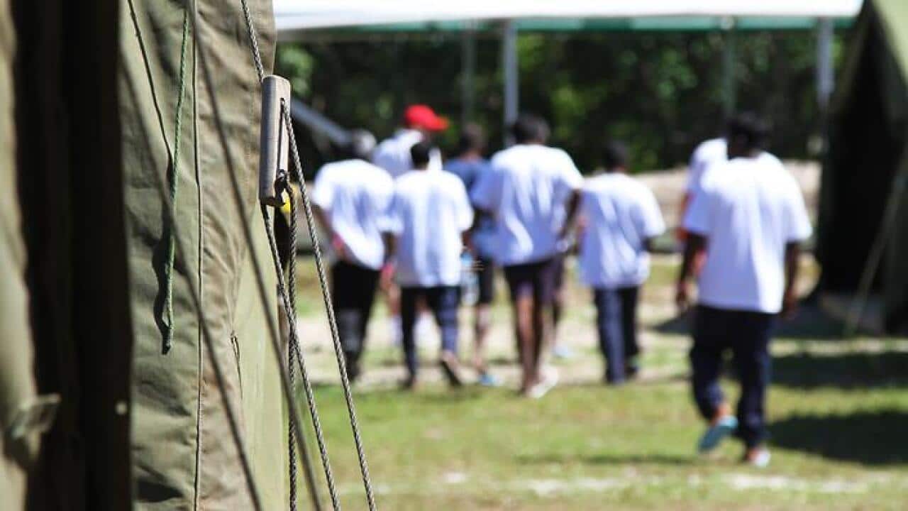 Asylum seekers at Nauru detention centre