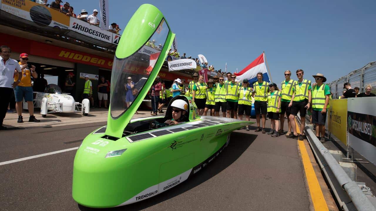 Top Dutch Solar Racing earned the right to lead the field away with the fastest lap and a record time in qualifying at the Hidden Valley race circuit in Darwin.