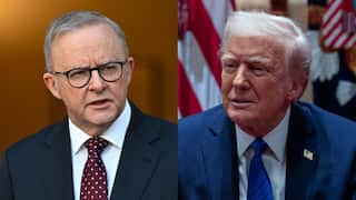 A composite image of Anthony Albanese and Donald Trump.