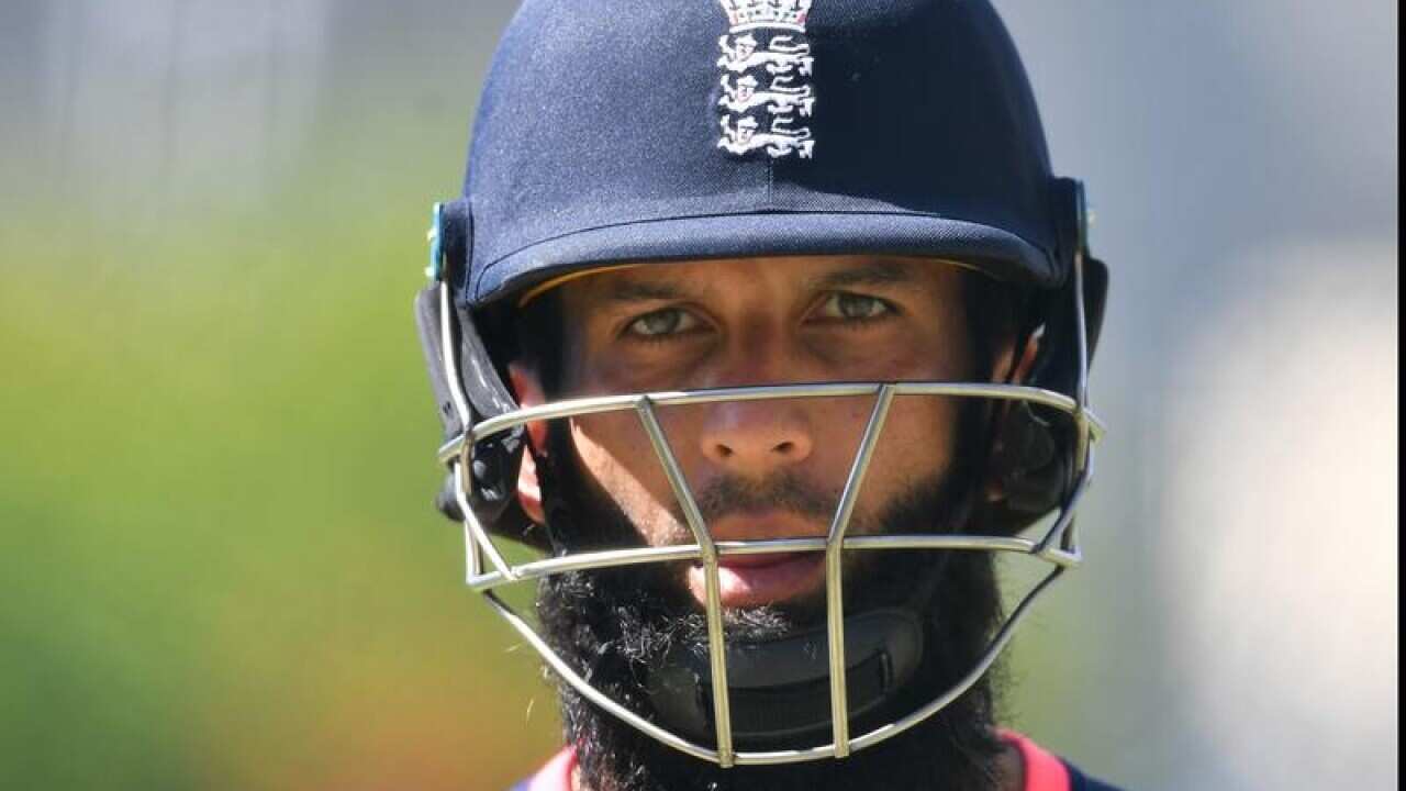 Cricketer Moen Ali on the pitch.