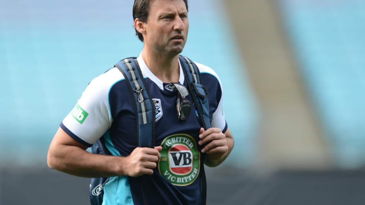 NSW Blues State of Origin coach Laurie Daley training