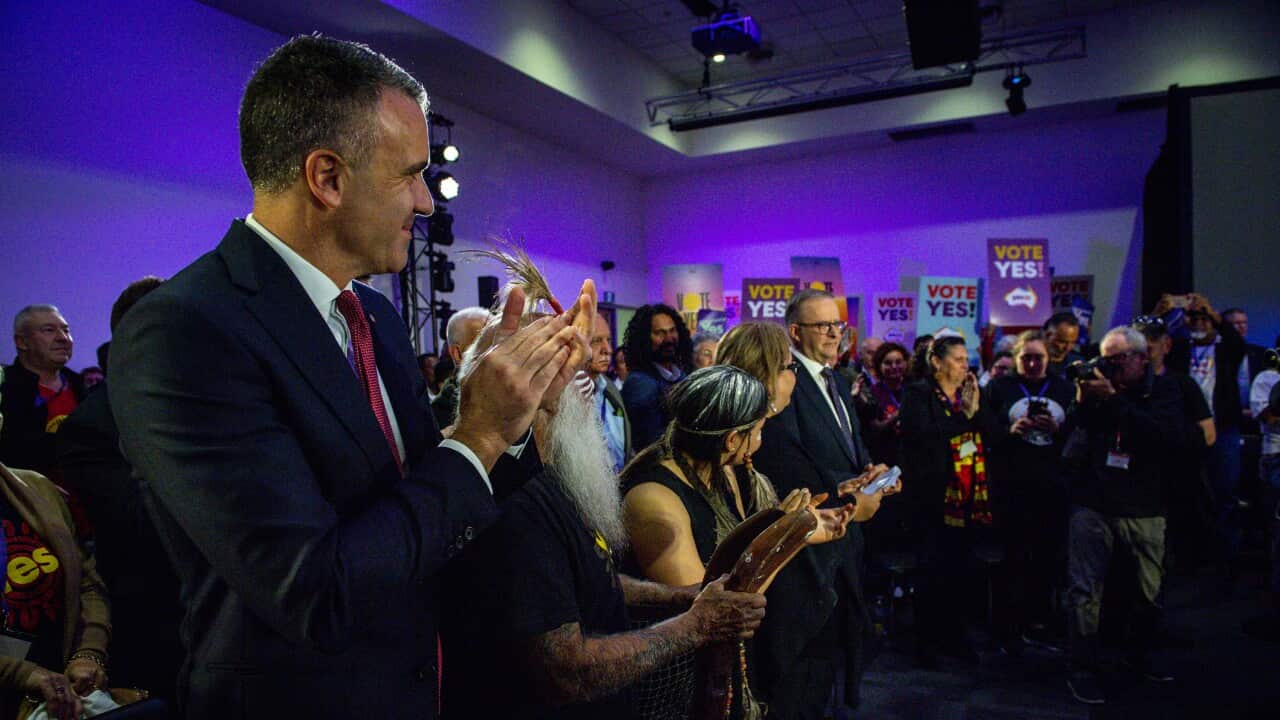 Prime Minister Anthony Albanese receives a standing ovation after his speech (AAP)