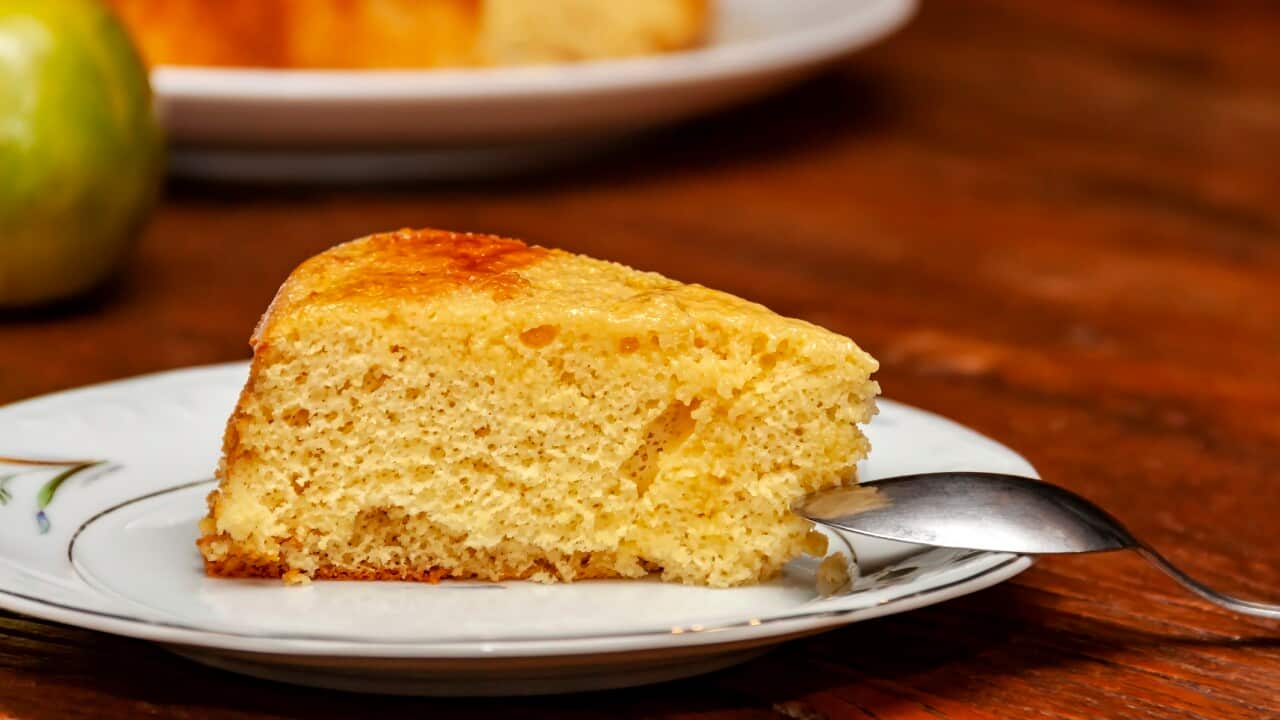 Slice of orange cake