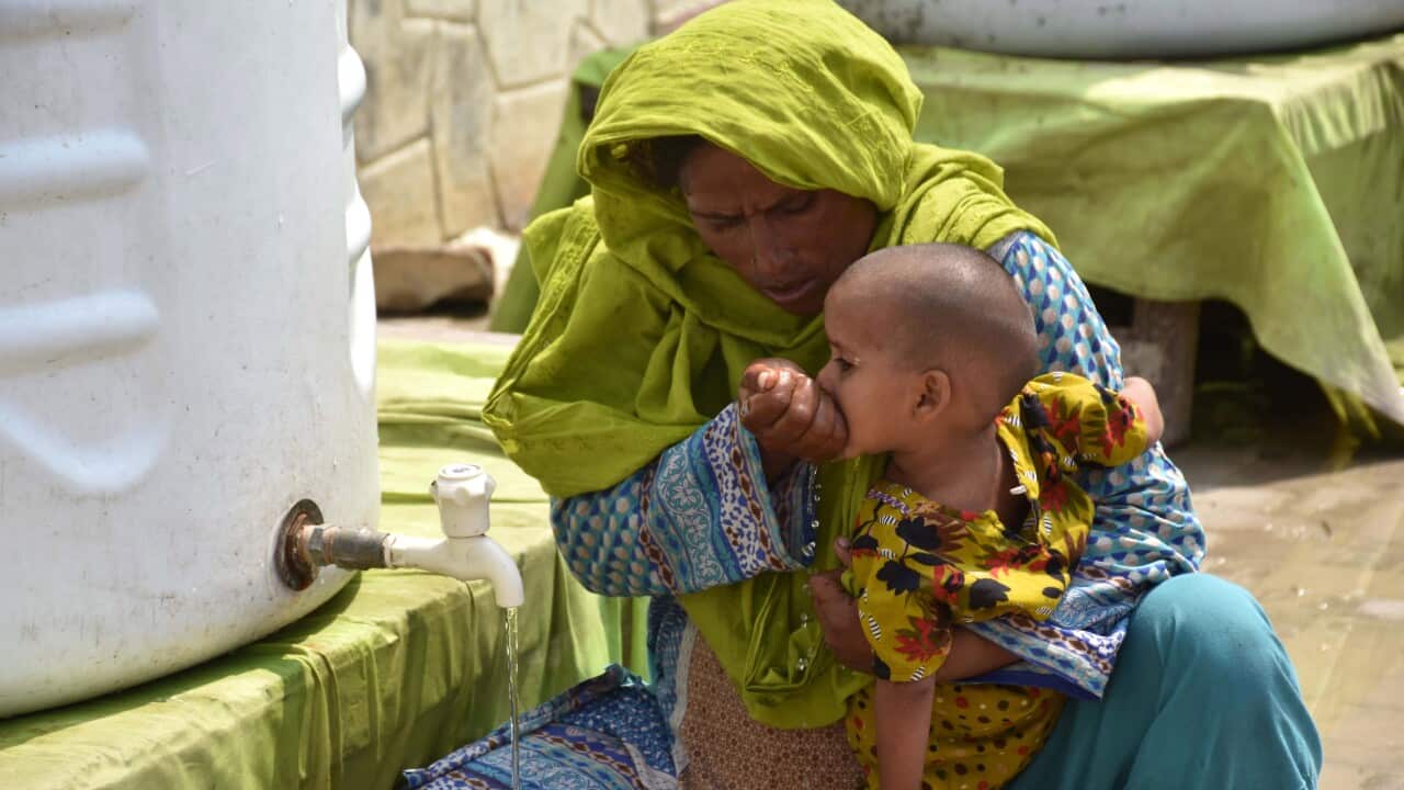 A mother with a baby