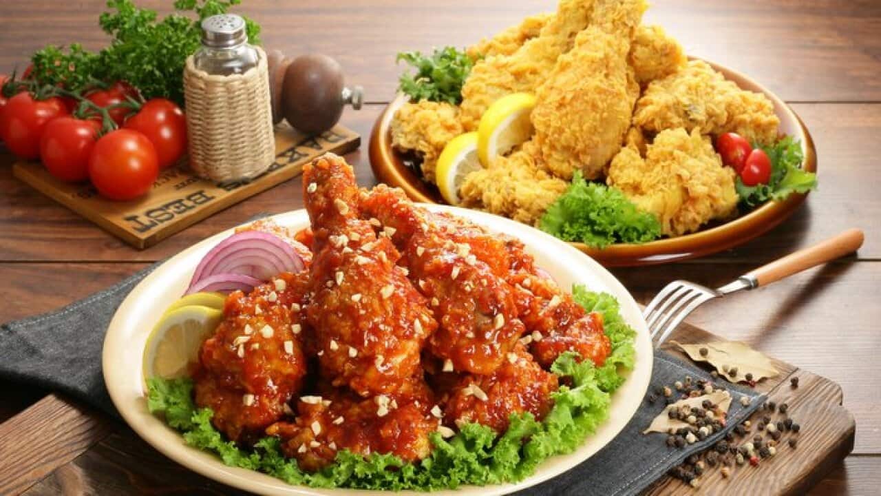 Assorted fried chickens