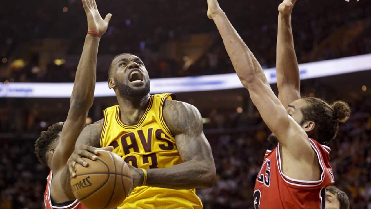 Cleveland Cavaliers forward LeBron James against Chicago Bulls