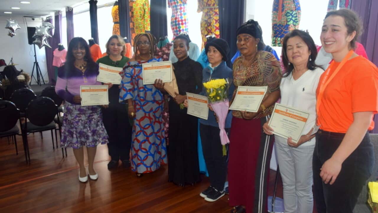 Baadhi ya wahitimu wa shule ya kushona nguo ya Nakango Visions