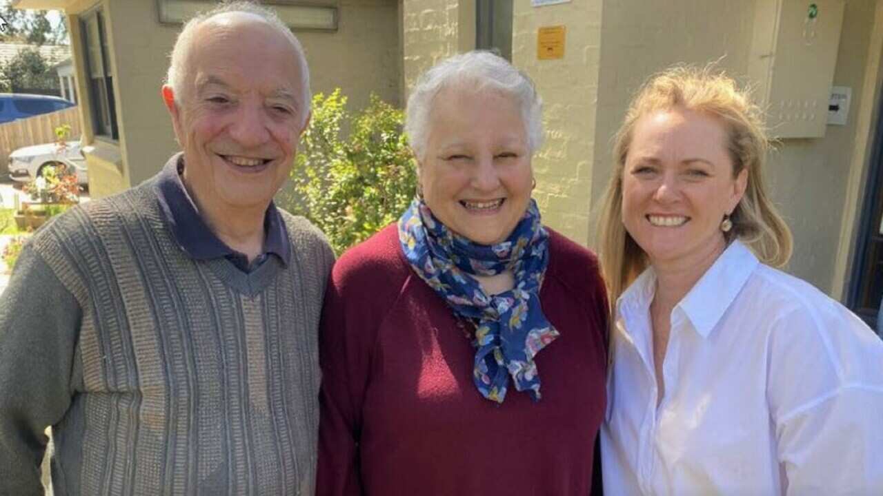 Bob Dimattina (left) with his wife Grace (centre) and Umbrella Dementia Cafes founder Kirsty Porter (SBS).jpg