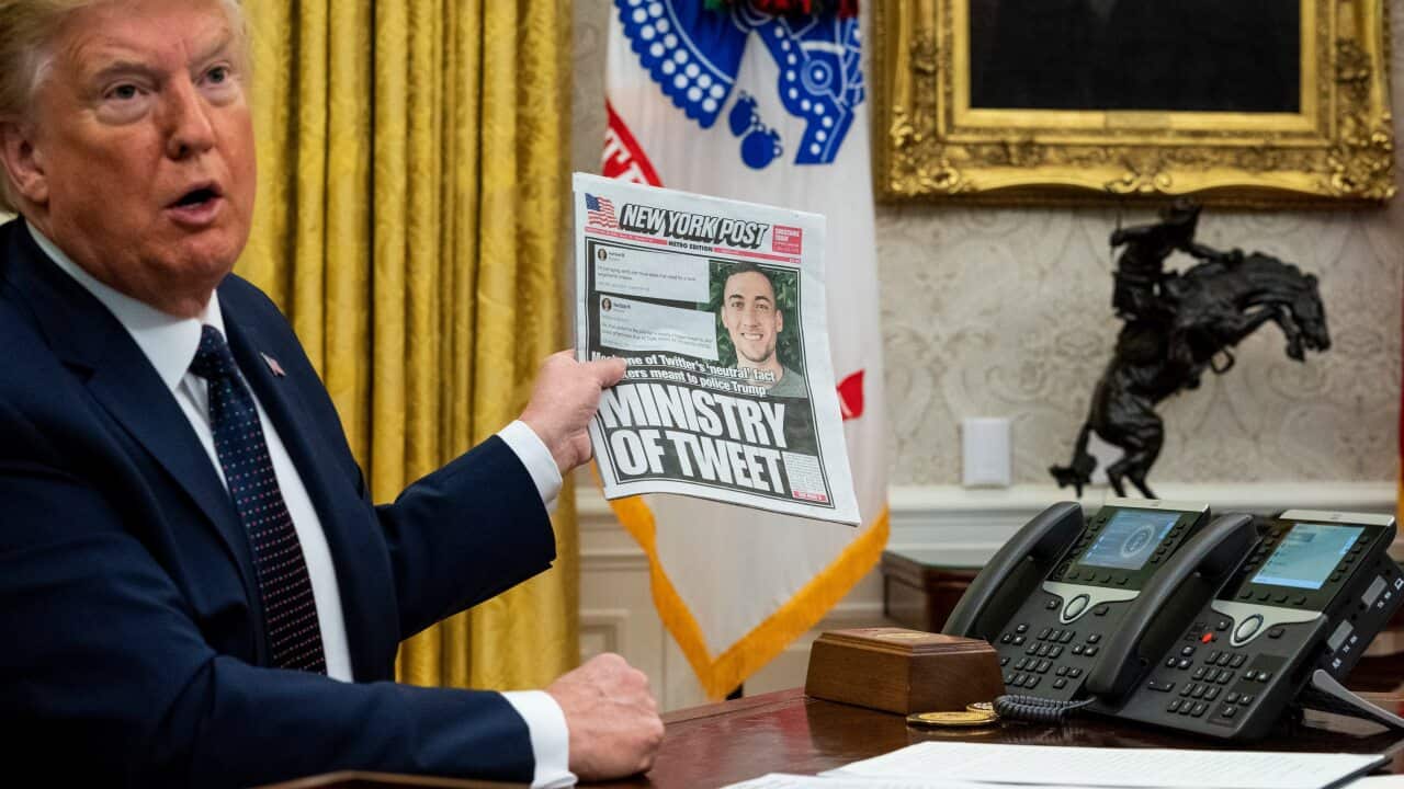 US President Donald Trump signs an executive order on that will punish Facebook, Google and Twitter for the way they police content online.