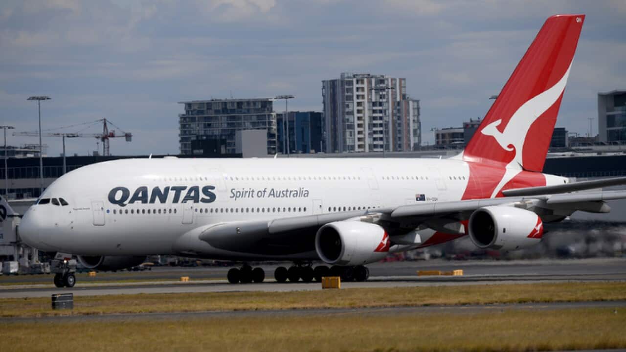 A Qantas Airbus A380 at Sydney Airport