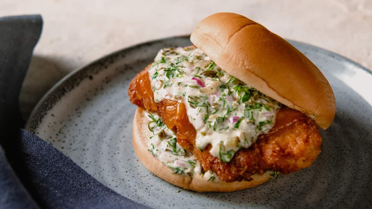 Homemade filet-o-fish burger