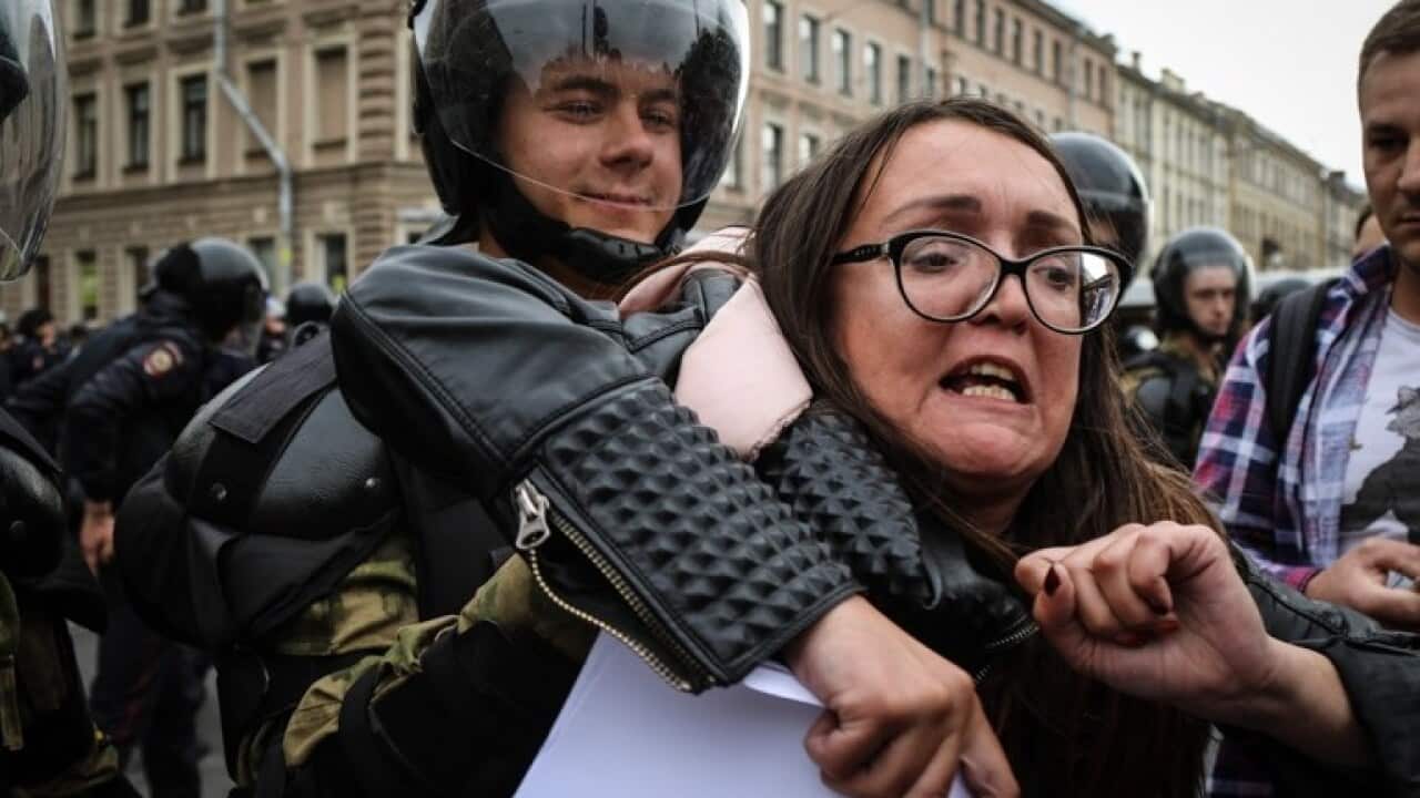 Yelena Grigoryeva was fatally stabbed in the Russian city of St Petersburg.