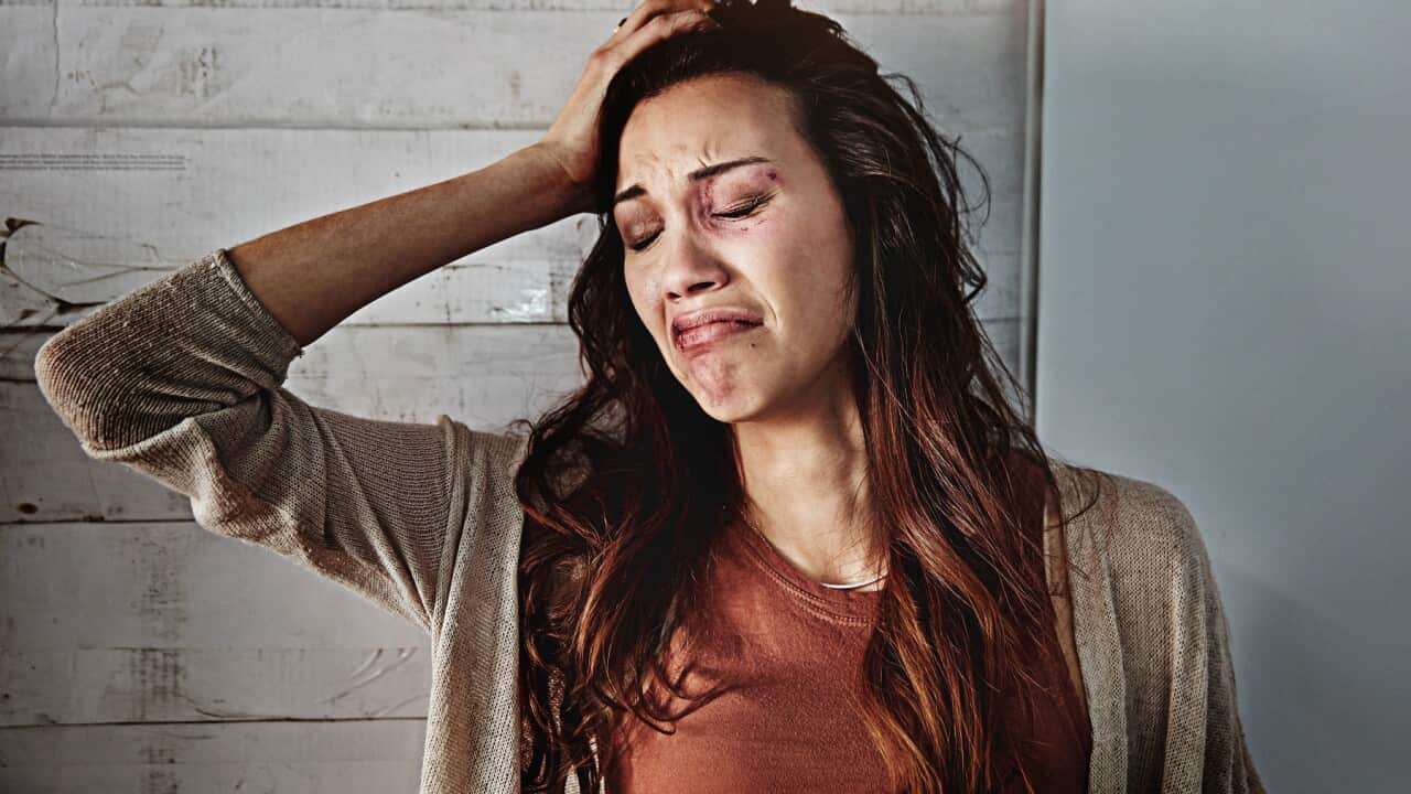 Completely hopeless - Cropped shot of a beaten and bruised young woman.