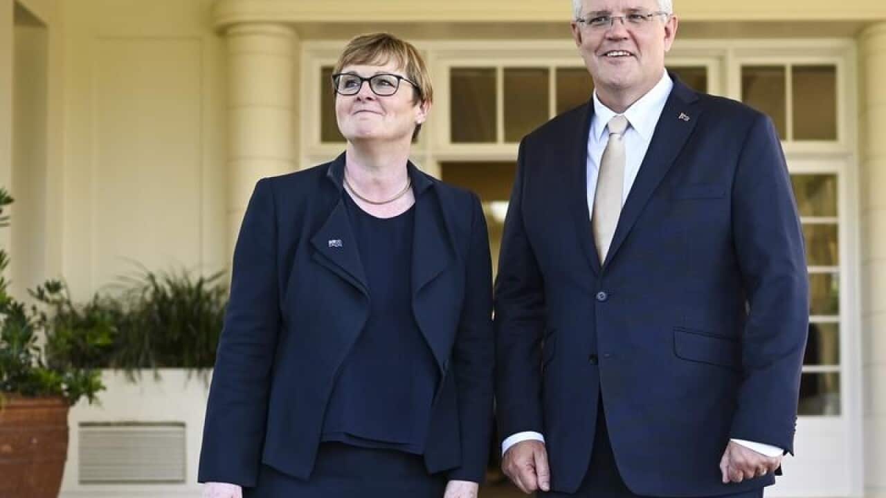 PM Scott Morrison and Defence Industries Minister Linda Reynolds