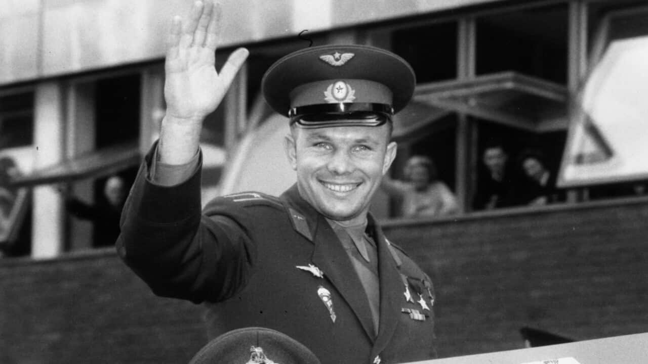 The first man to travel in space, Yury Alekseyvich Gagarin