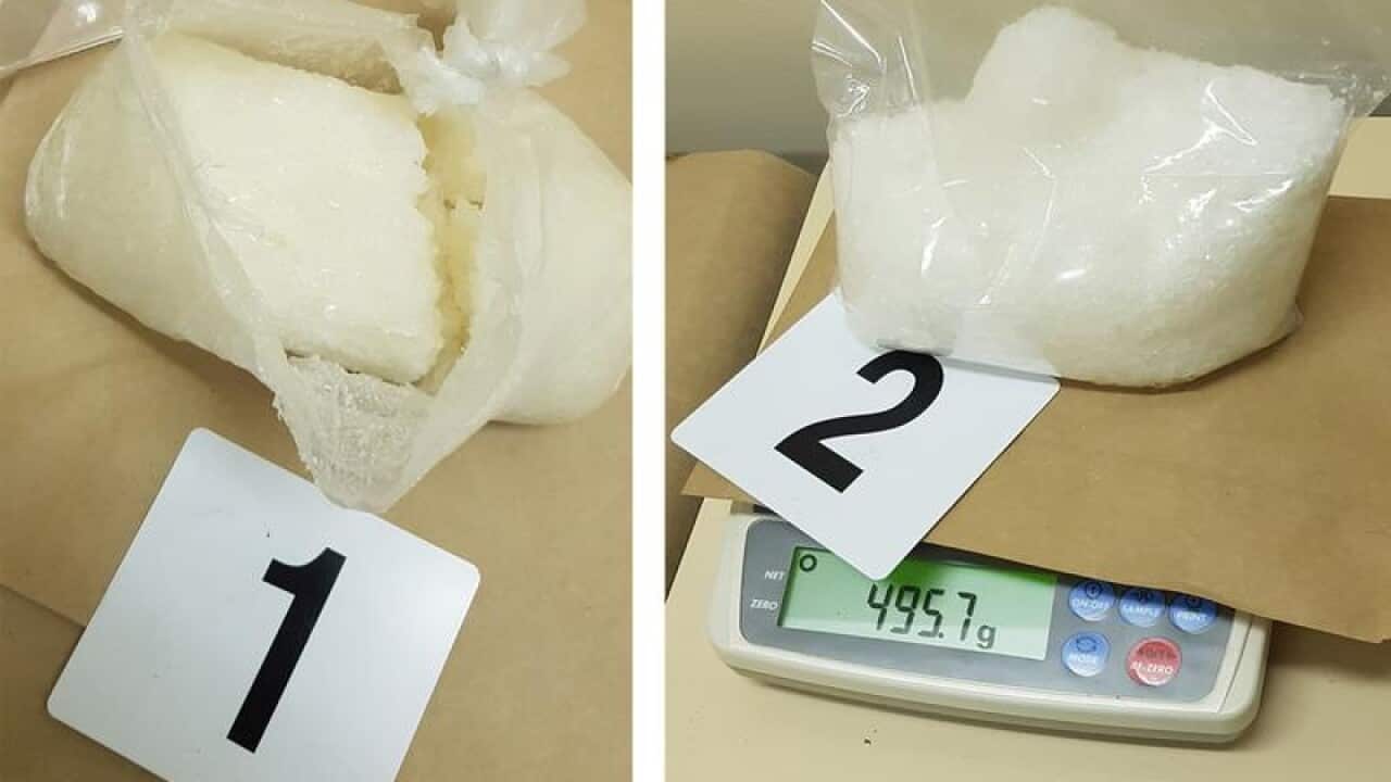 A man has been caught with $1m worth of crystal meth in his underpants at Hobart Airport.
