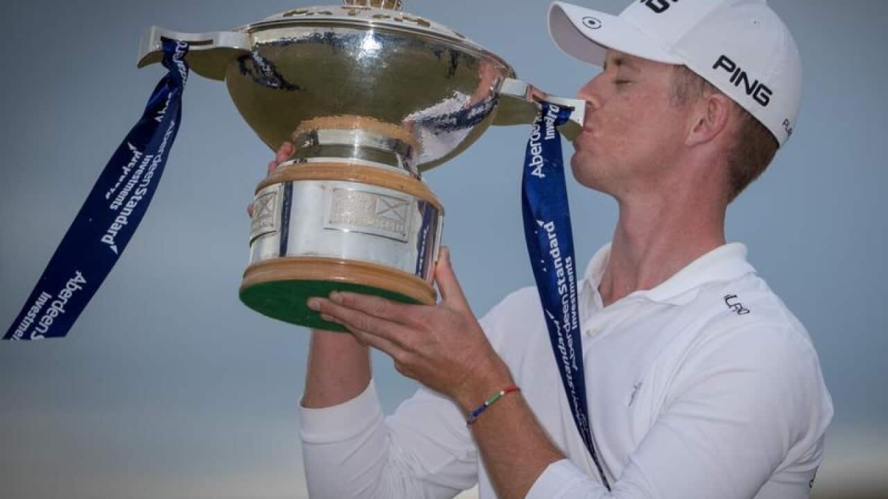 Brandon Stone with the Scottish Open Trophy