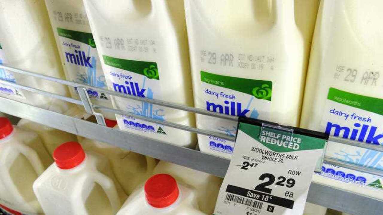Milk inside a Woolworths grocery store. (Stock Image)