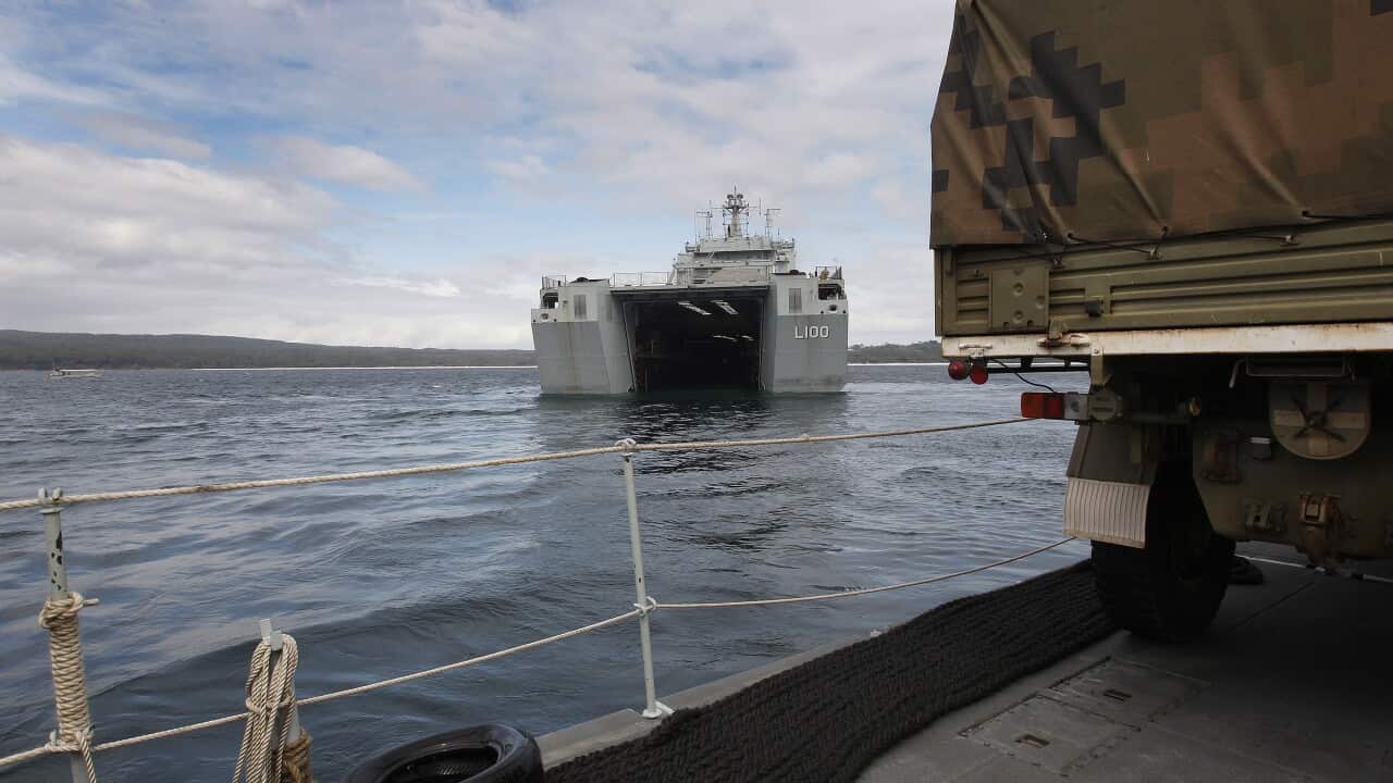 Supplied image of HMAS Choules in 2013 (AAP Image/Australian Department of Defence)