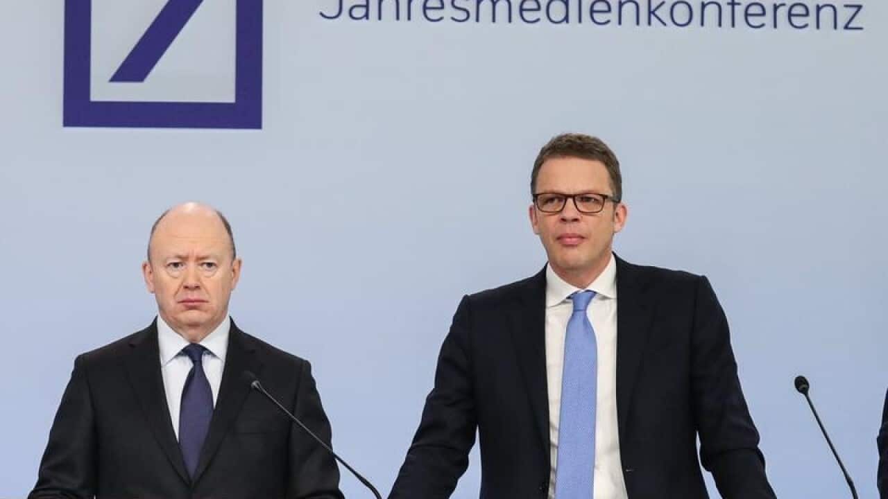File image of Deutsche Bank CEO John Cryan and Christian Sewing.