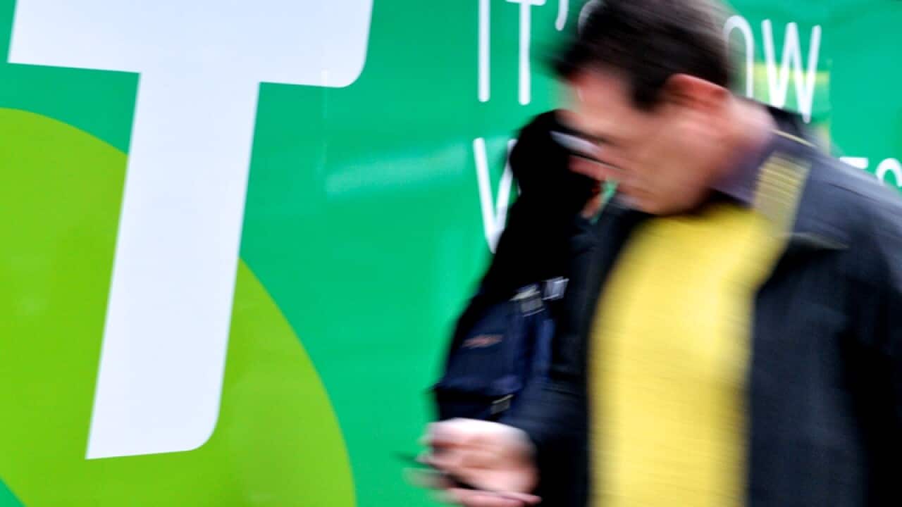 Telstra signage at a store in Sydney