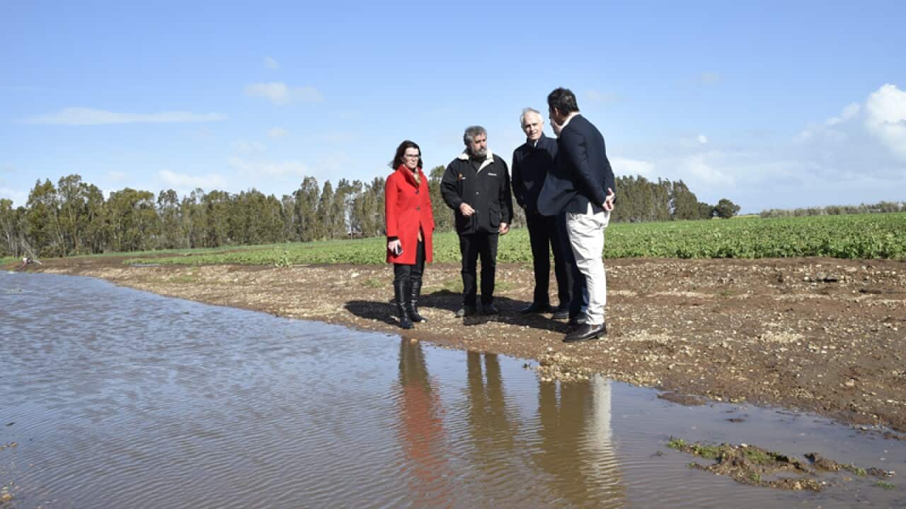 Malcolm Turnbull visits properties flooded in Virginia, SA