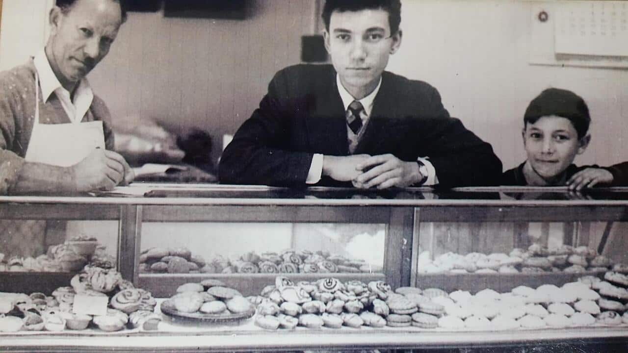 Two generations of the T. Cavallaro & Sons Pasticceria family. Nonno Tommaso, Carmelo and Anthony.