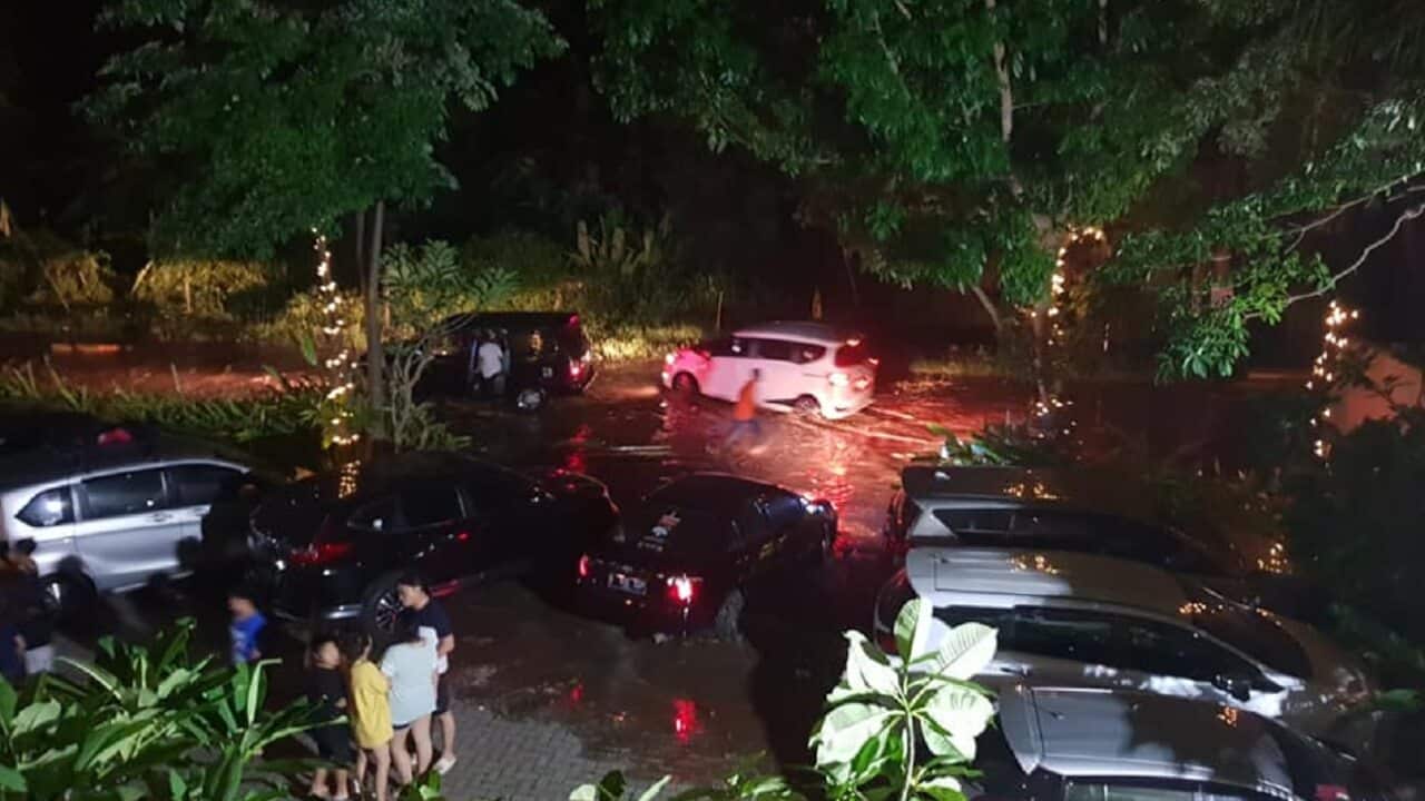 An unverified photo of the tsunami.