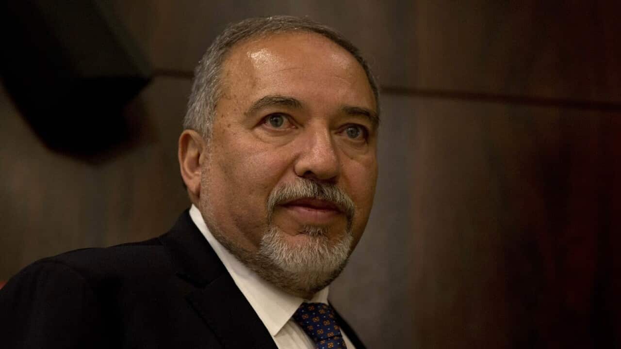 Avigdor Lieberman at the Knesset, Israel's parliament.