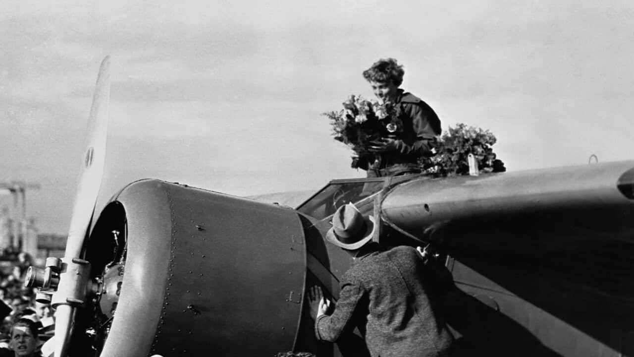 Amelia Earhart After the First Hawaii-to-California Flight, 1935