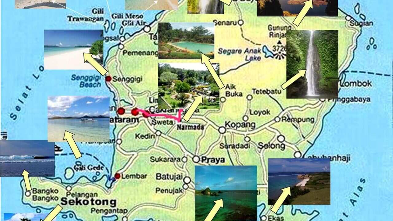 Lombok tourism map