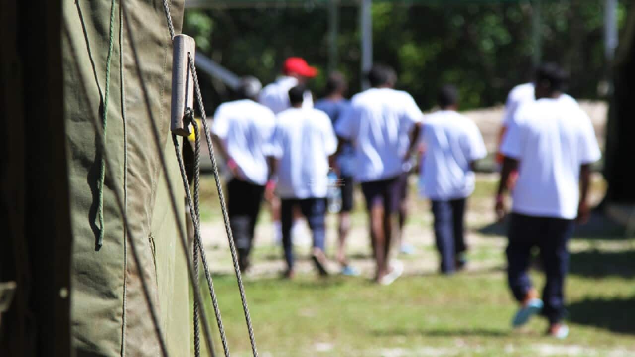 Asylum seekers at the Nauru detention centre