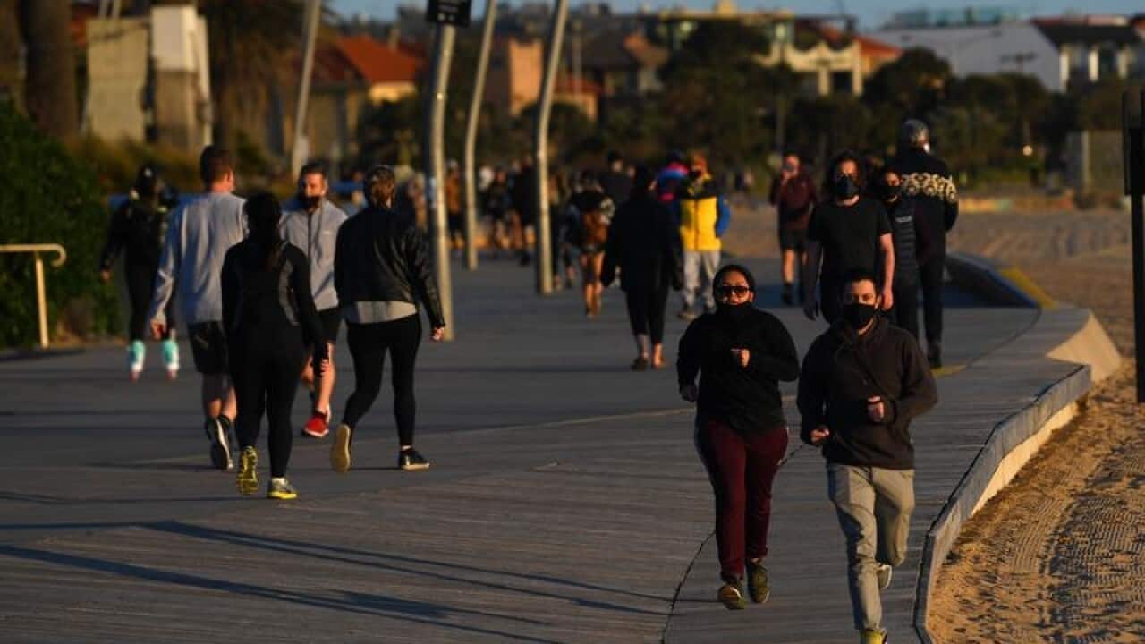 People exercising at St.Kilda, Melbourne