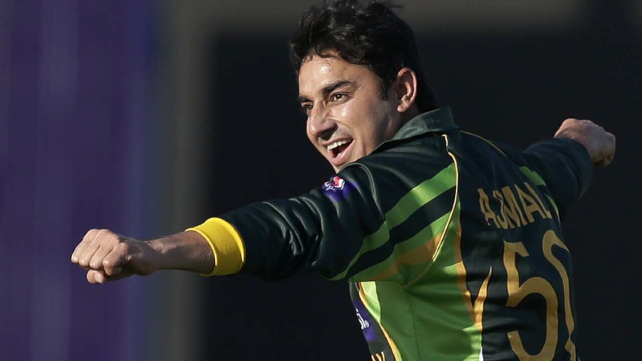 Saeed Ajmal during a match.