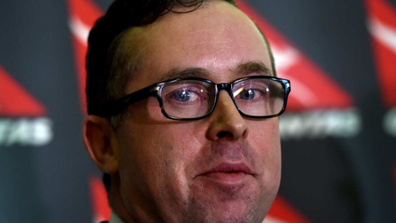 Alan Joyce at a Qantas presser.