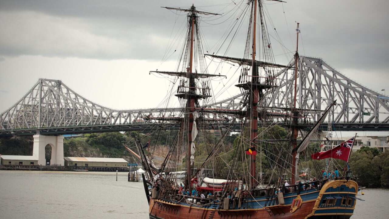 An Australian-built replica of Captain James Cook's Endeavour