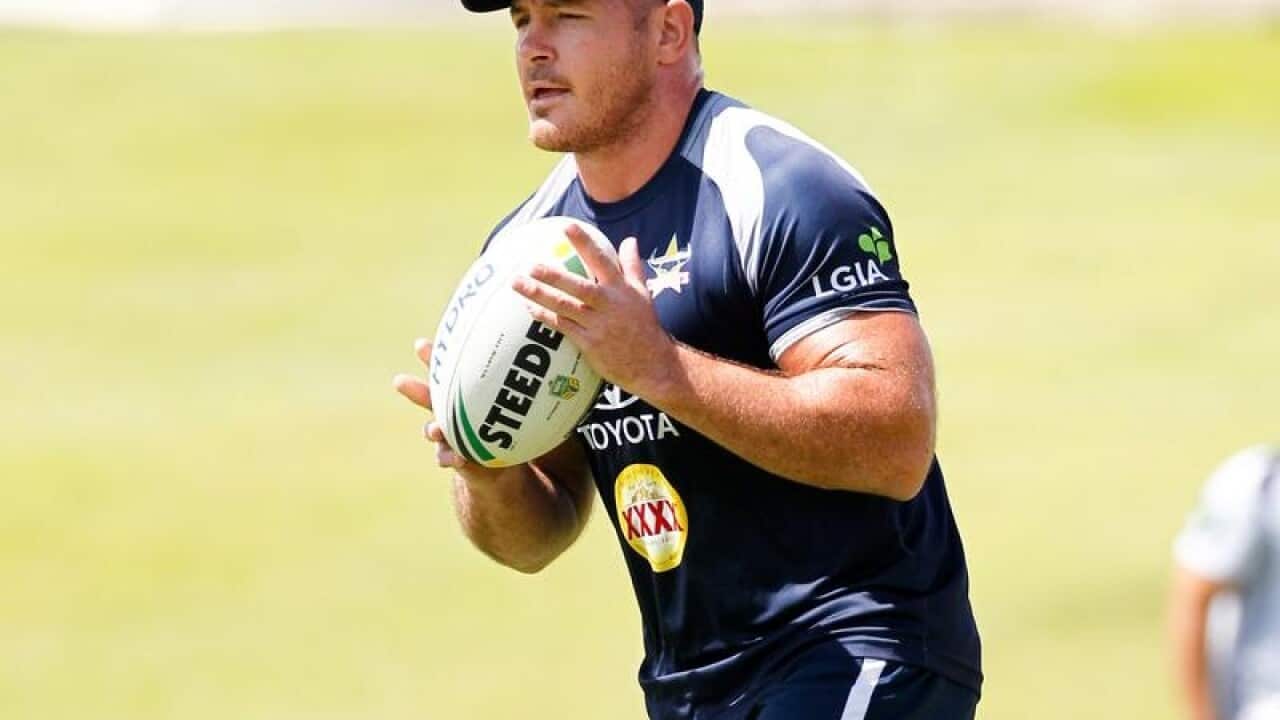 File image of Matt Scott of the North Queensland Cowboys training.