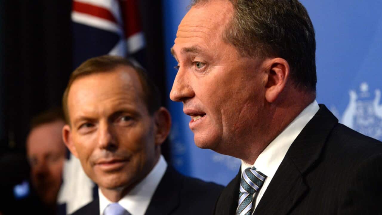 PM Tony Abbott (left) and Agriculture Minister Barnaby Joyce