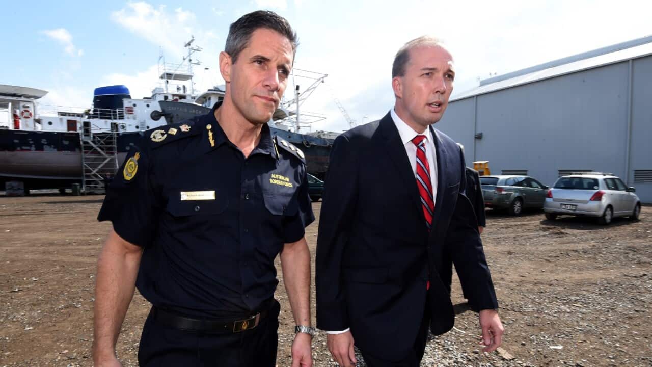 2015 file photo: Immigration Minister Peter Dutton and then Australian Border Force commissioner Roman Quaedvlieg