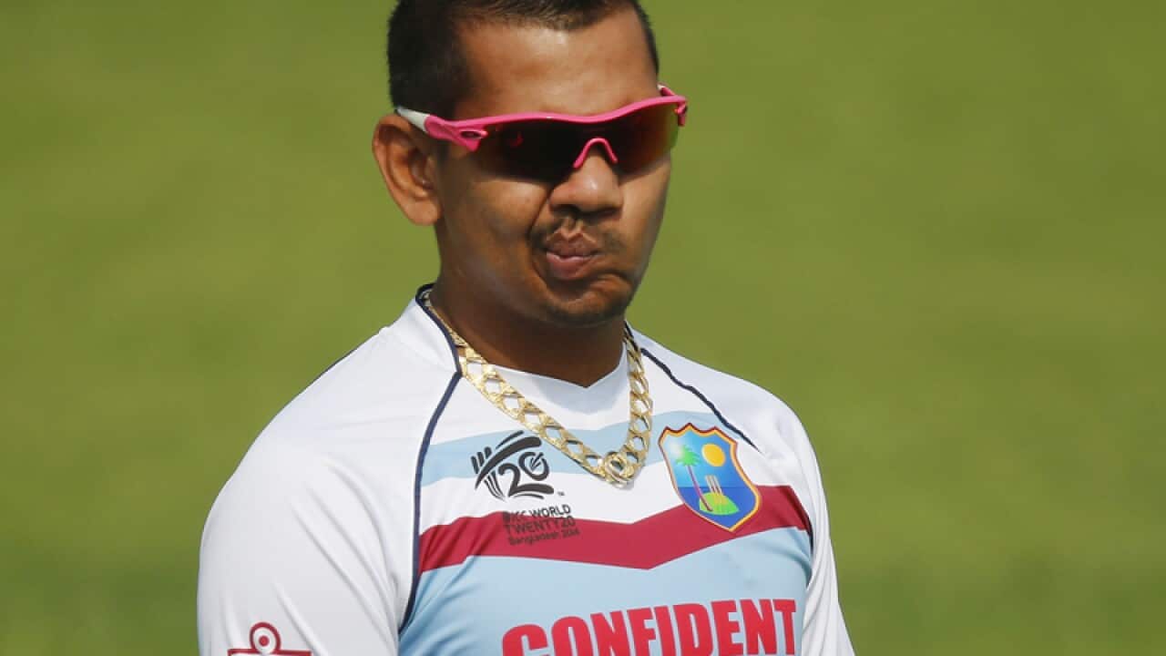 West Indies' Sunil Narine
