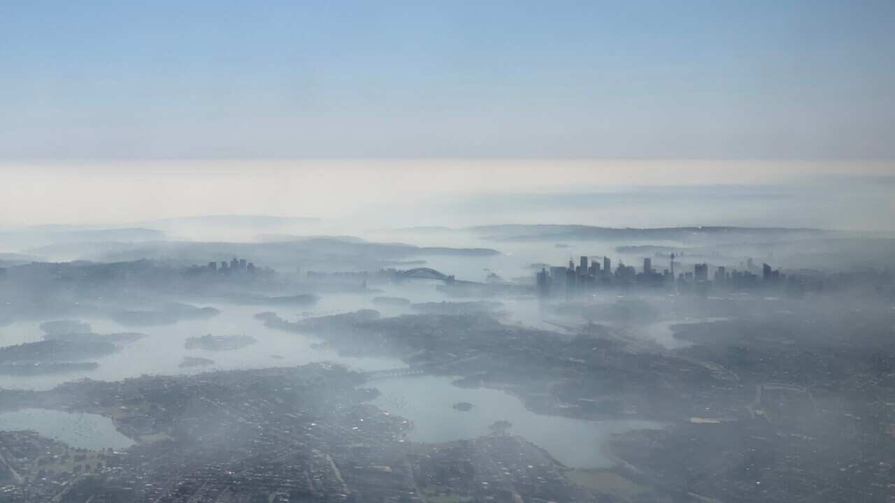 Smoke haze blanketing Sydney