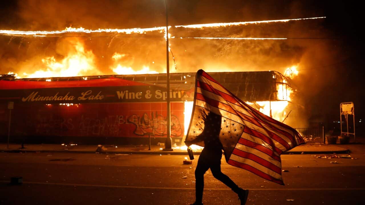 Violent protests over the death of George Floyd, the African-American man who died in police custody, broke out in Minneapolis for a third straight night.